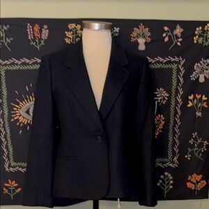 Evan*Picone Petites Classic Black Blazer 80% wool